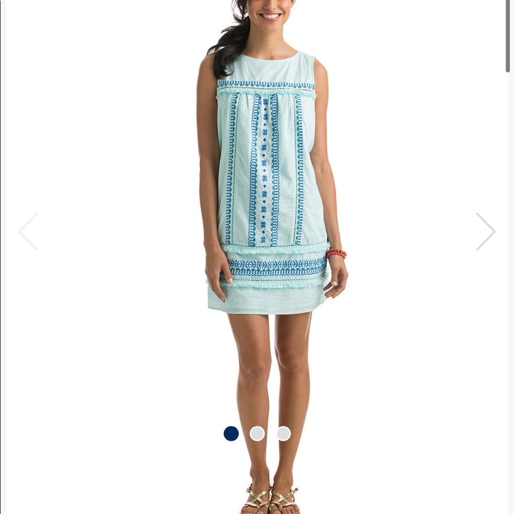 Vineyard Vines Embroidered Shift Dress, Blue, Sz 4